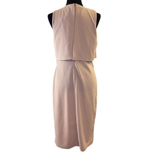 She + Sky Light Tan Sleeveless Side Cut Out Sheath Dress Sz L NWT - Picture 4 of 14